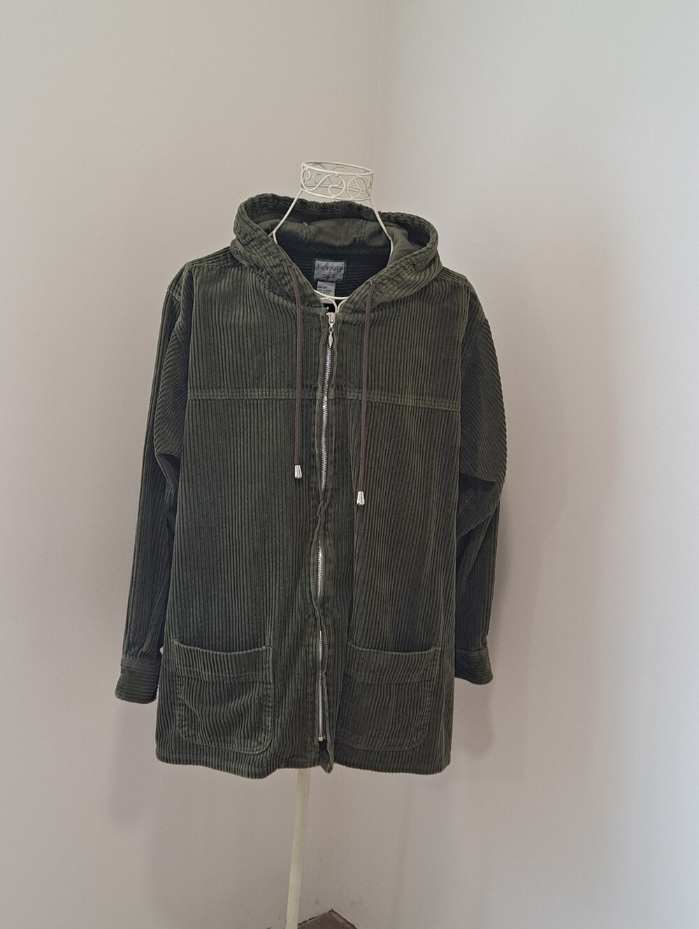 Vtg. 90s Y2K Rosemary & Ivy Green Cotton Corduroy Boho Fairycore Classic Jacket.